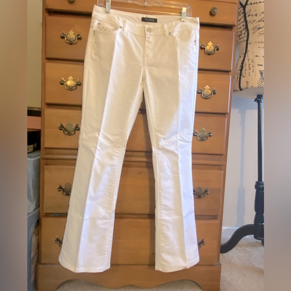 White bootcut jeans from WHBM.